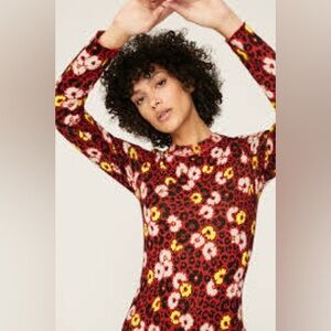 The Kooples Floral Crew Neck wool Sweater